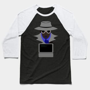 Lady Grey Shush (Afro W/Computer): A Cybersecurity Design Baseball T-Shirt